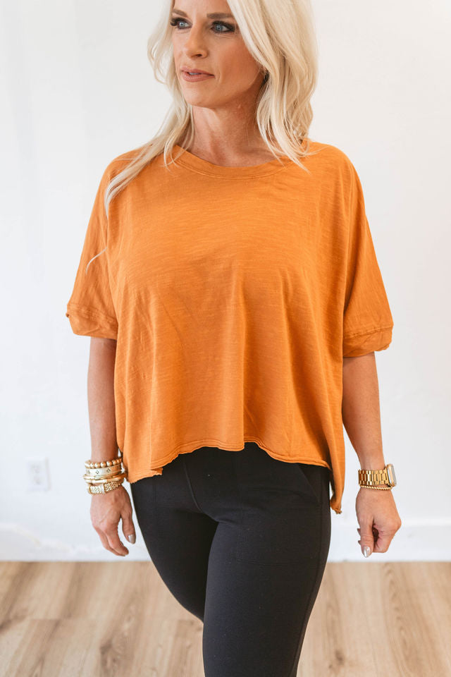 Half Sleeve Boxy Crop Top