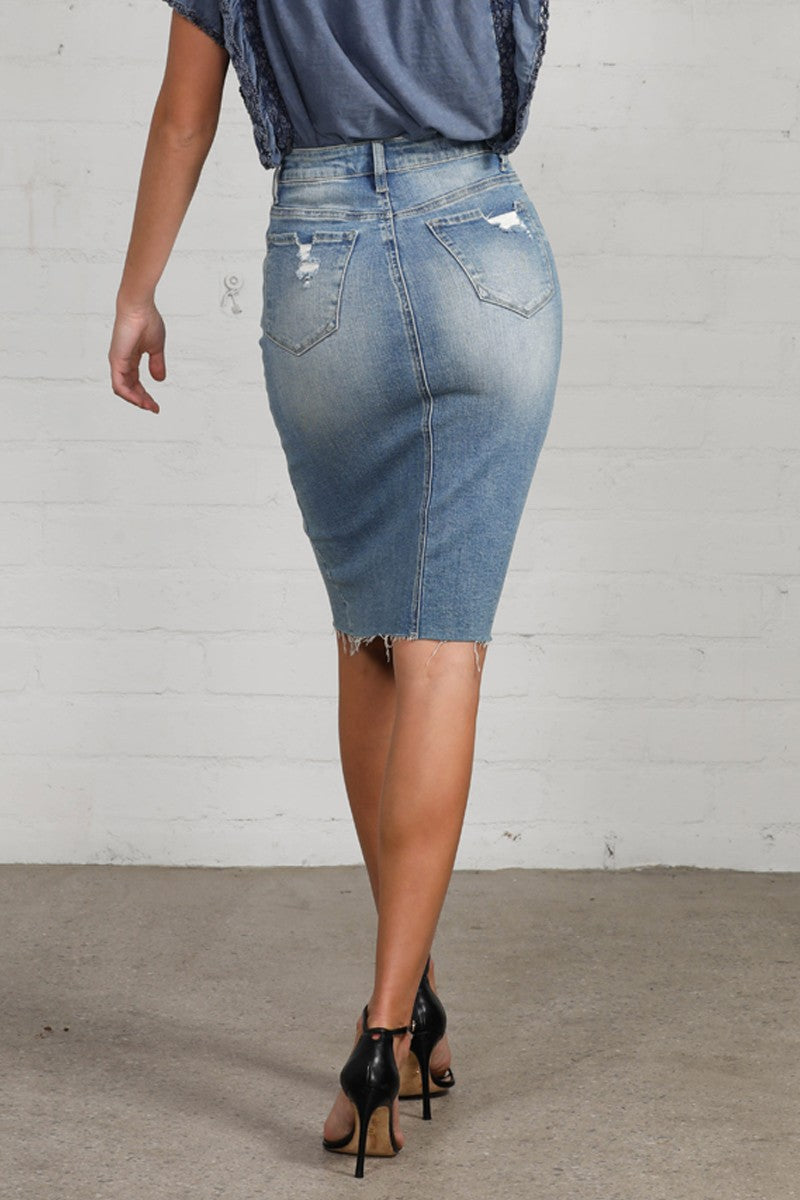 Pencil Denim Skirt