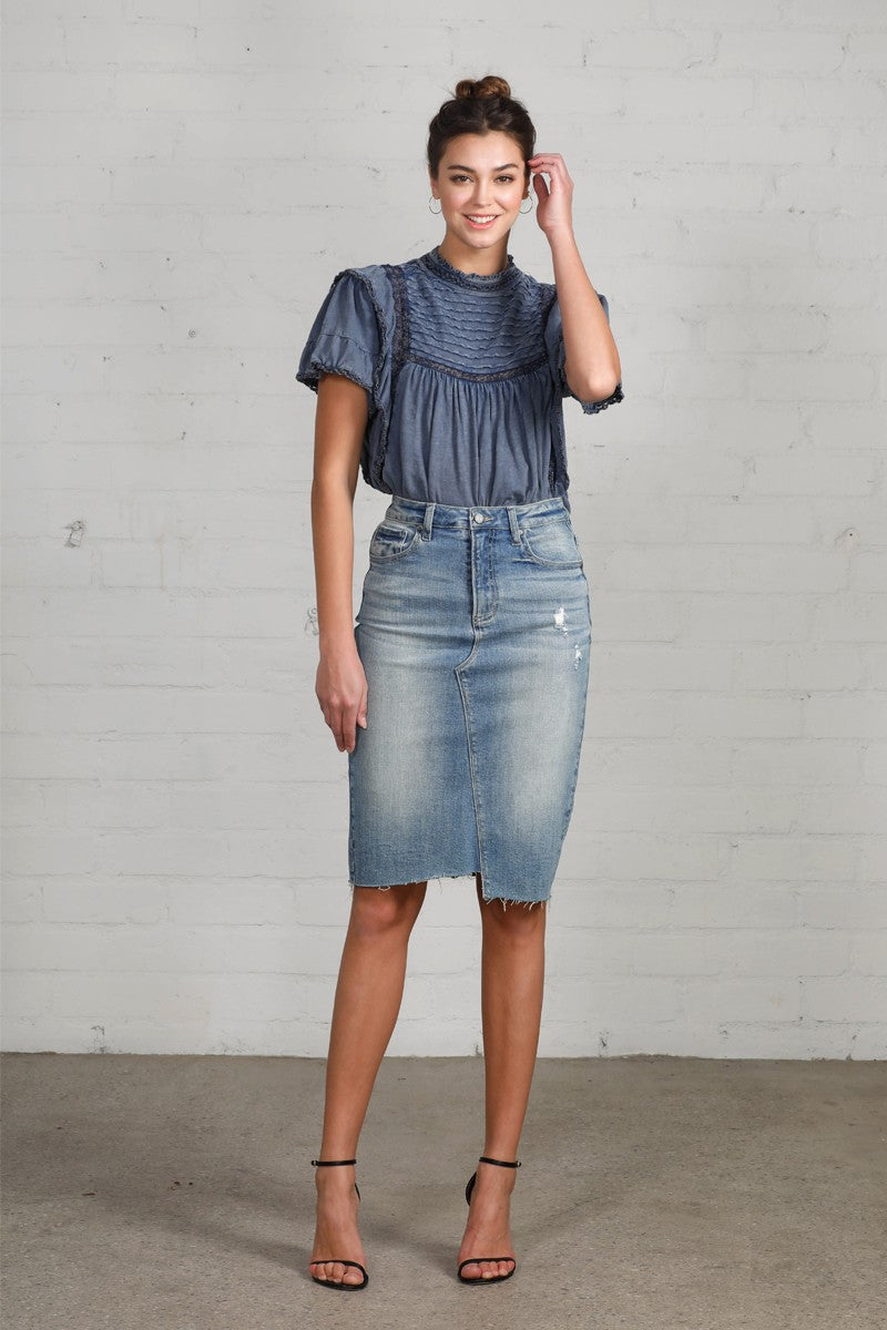 Pencil Denim Skirt