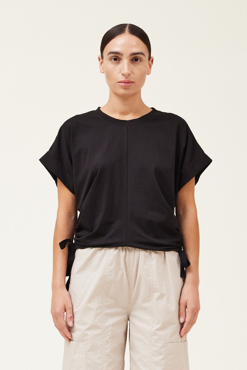 Black Side Scrunch Tee