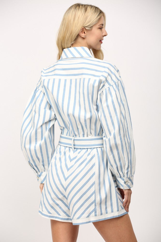 Tie Waist Stripe Romper