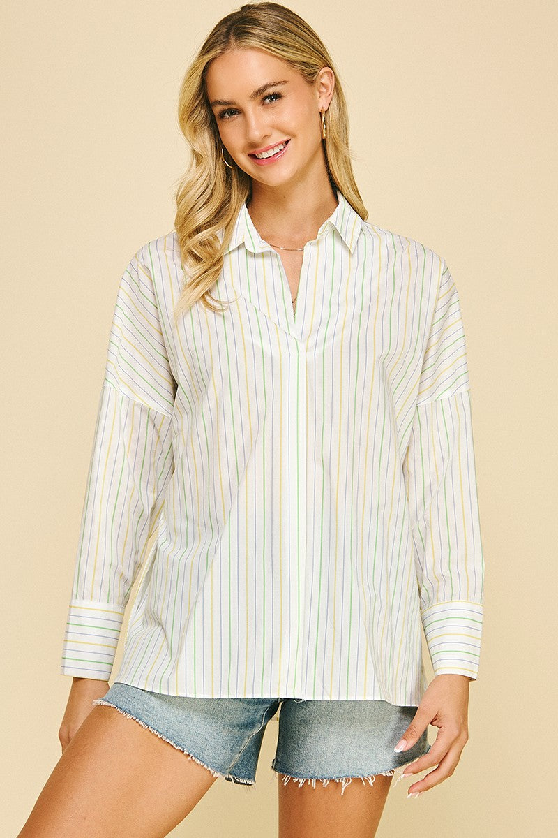 Striped V-Neck