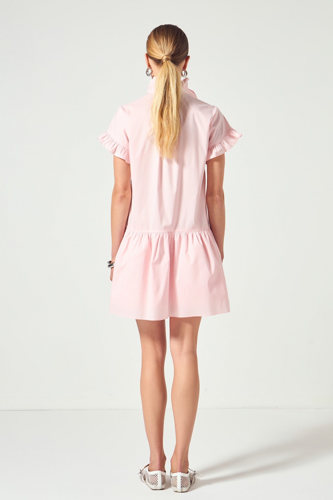 Pink Ruffled Mini Dress