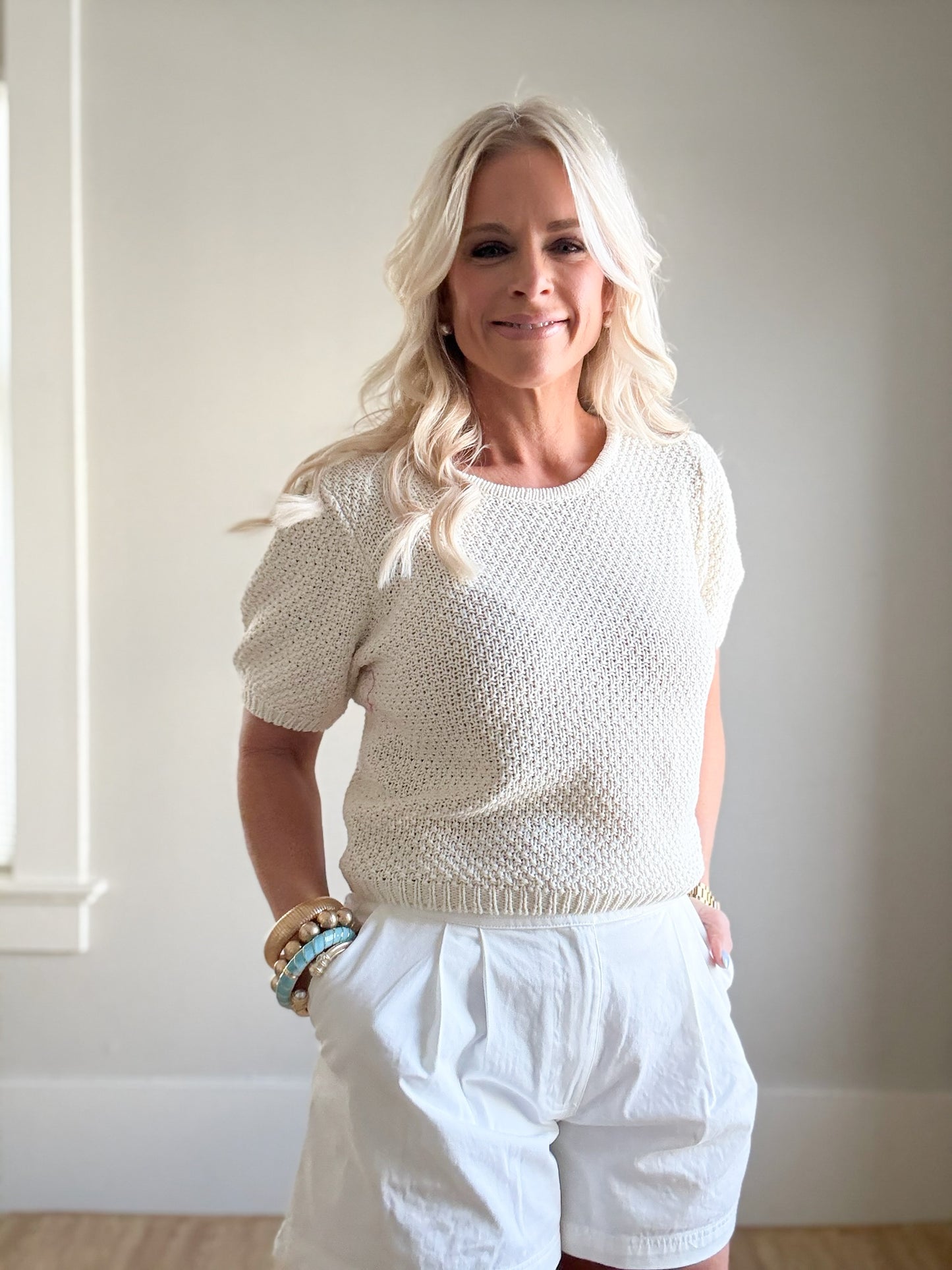 Puff Sleeve Sweater Top