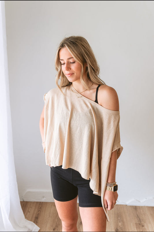 Taupe Unbalance Top