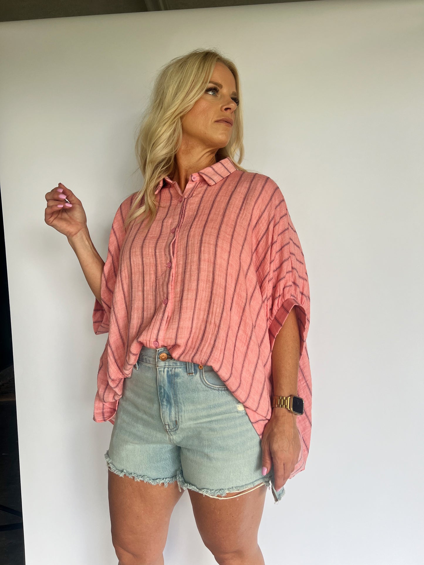 Striped Button Down Top