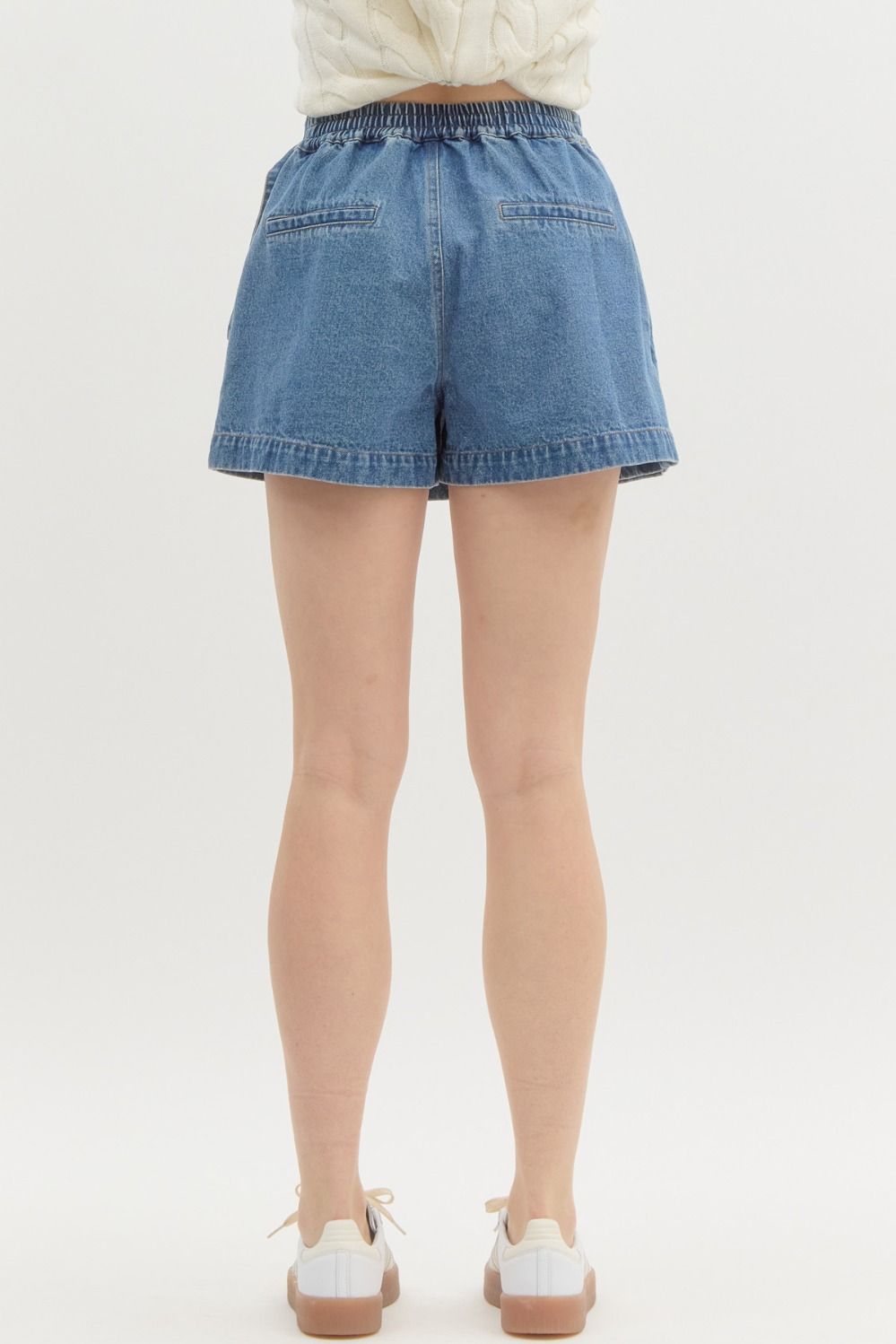 Denim Skort with Buckle